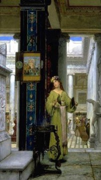 Sir Lawrence Alma Tadema Painting - In the Temple Opus 1871 Romantic Sir Lawrence Alma Tadema